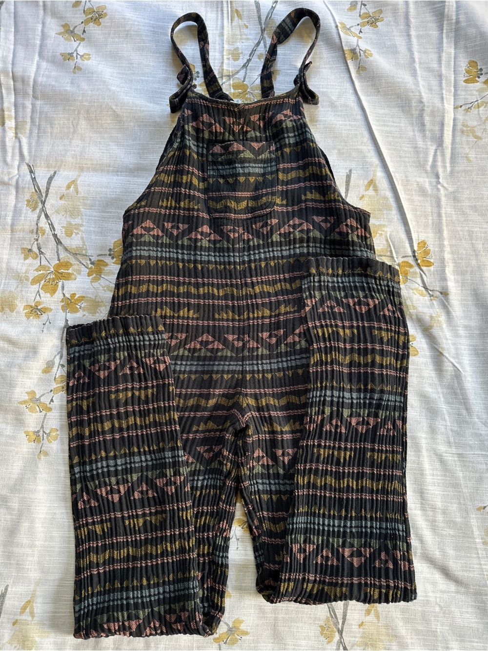 Passenger Clothing Roamist Corduroy Overalls/Jumpsuit in Retro Geo Black (S/L)